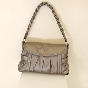 Relic metallic gray leather shoulder bag